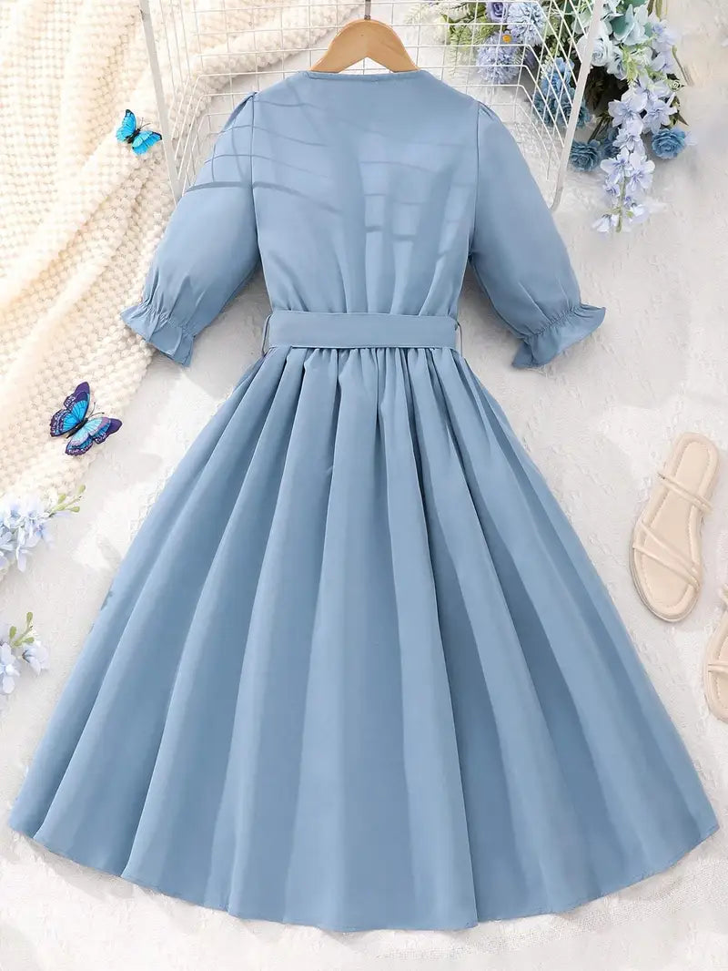 Charming Tween Girl Midi Dress in Youngsters