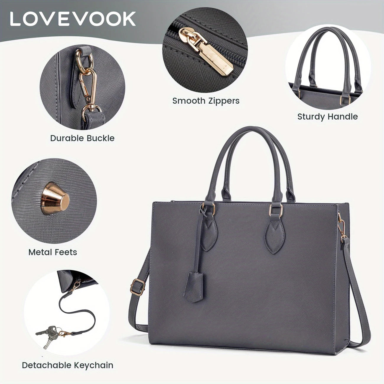 Women, 15.6 Inch Computer Briefcase with Edge Paint Detail, Business Office Work Bag