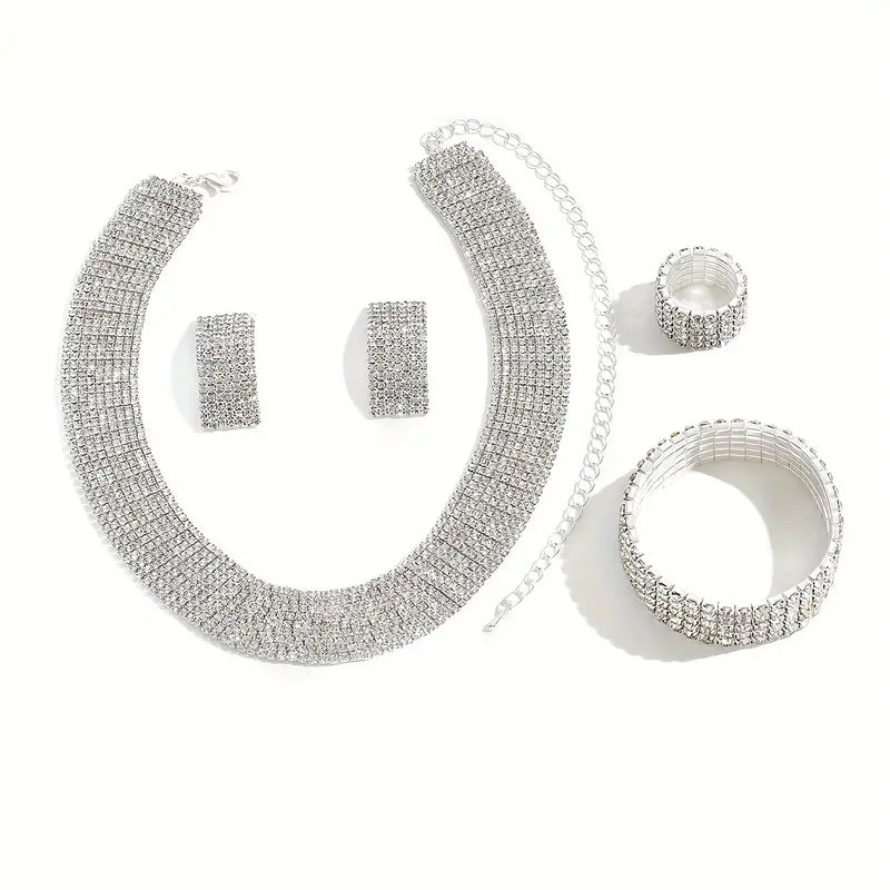 Glamorous Rhinestone Jewelry Set