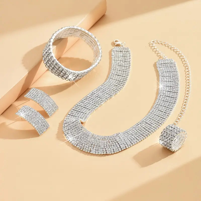 Glamorous Rhinestone Jewelry Set