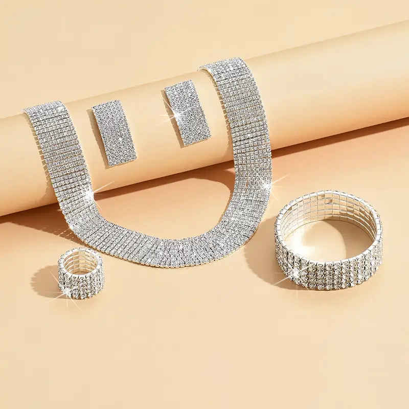 Glamorous Rhinestone Jewelry Set