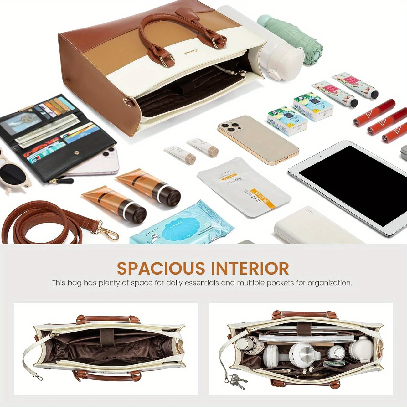 Women, Work Totes Business Office Computer Briefcase with Clutch Purse