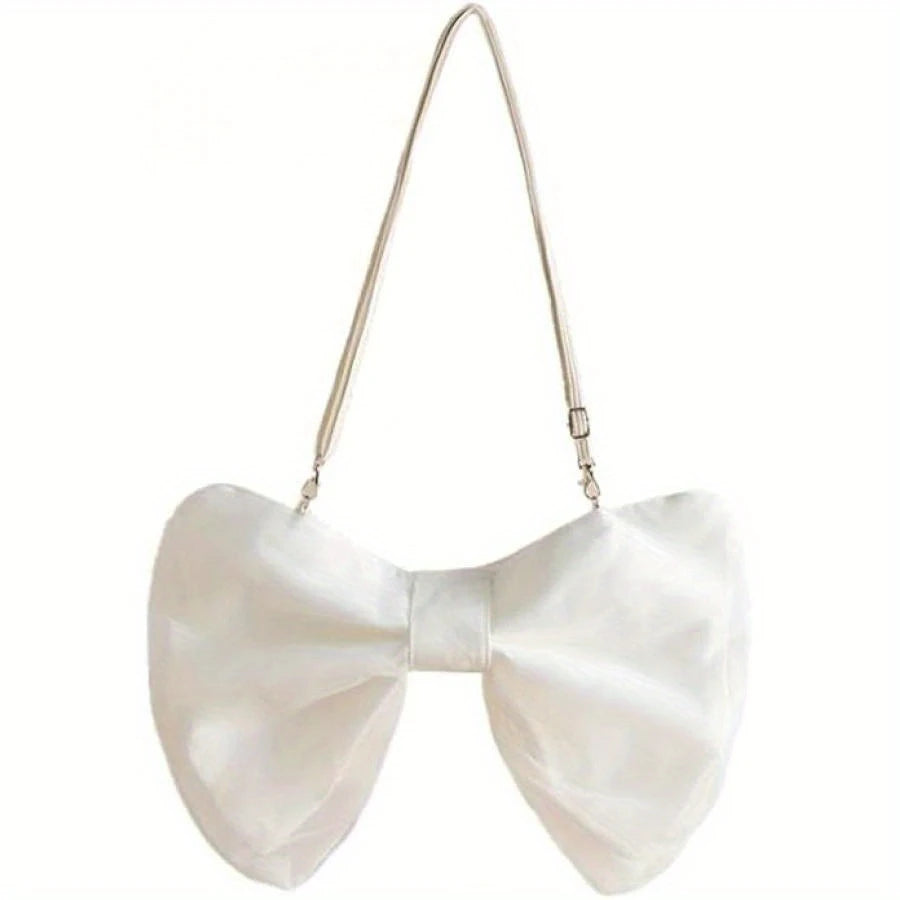 Bow-Shaped Canvas Crossbody Bag for Women