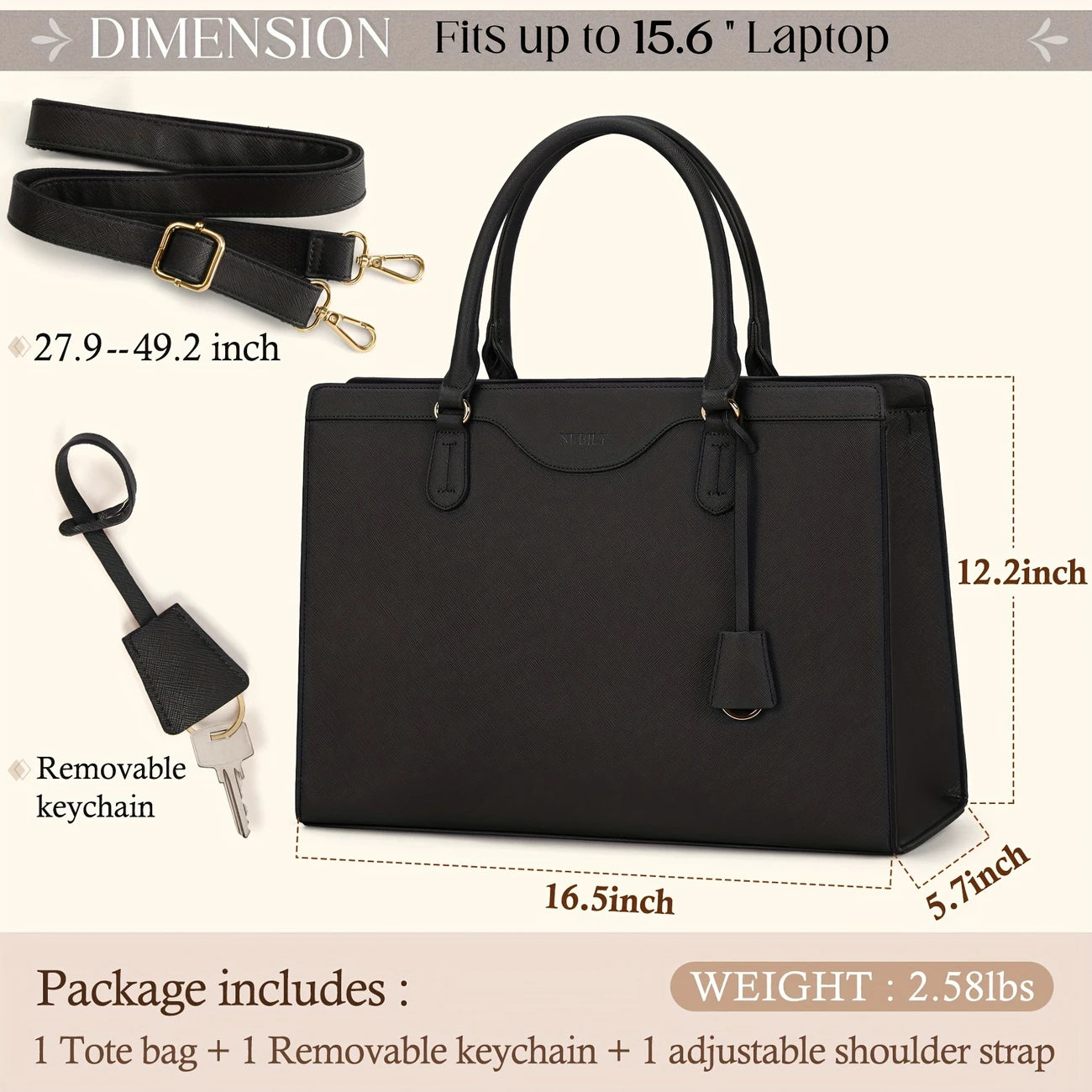 Women | Professional Business Office Briefcase with Large Capacity