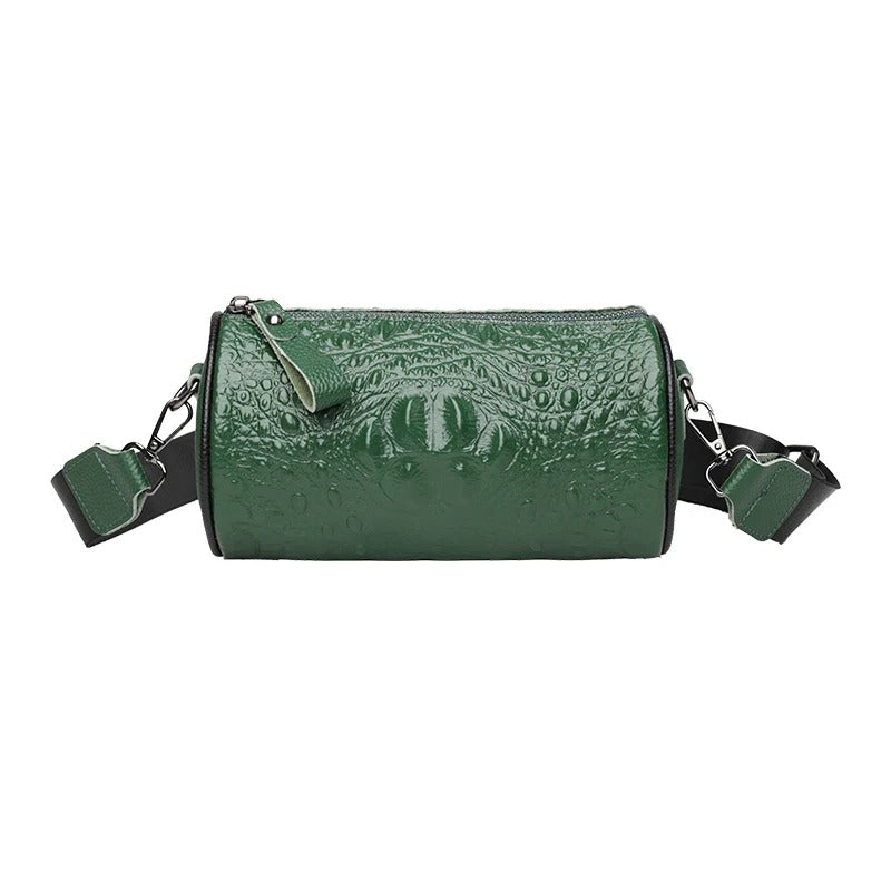 Crocodile Cow Leather Shoulder Bag