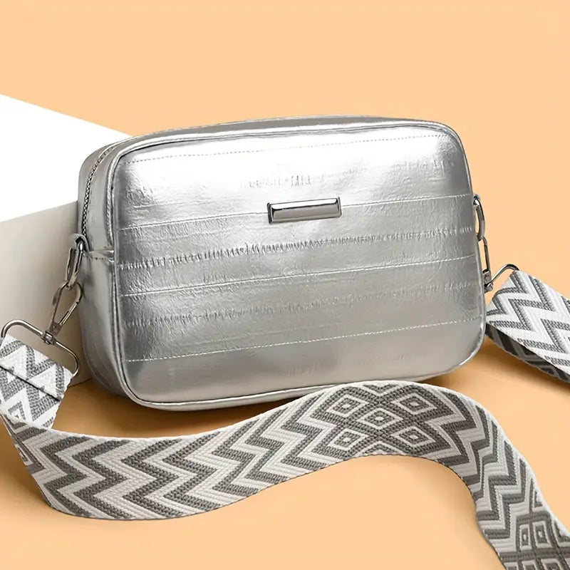 Stylish and trendy high-end chain Silvery-gray Shoulder Bag