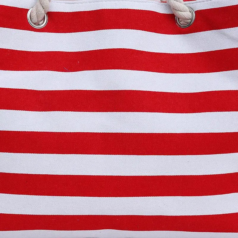 Thick Rope Shoulder Handle Plus Large Capacity Bags With Stripes Pattern