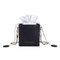 Creative Gift Box Pattern Women Drawstring Mini Bucket Bag