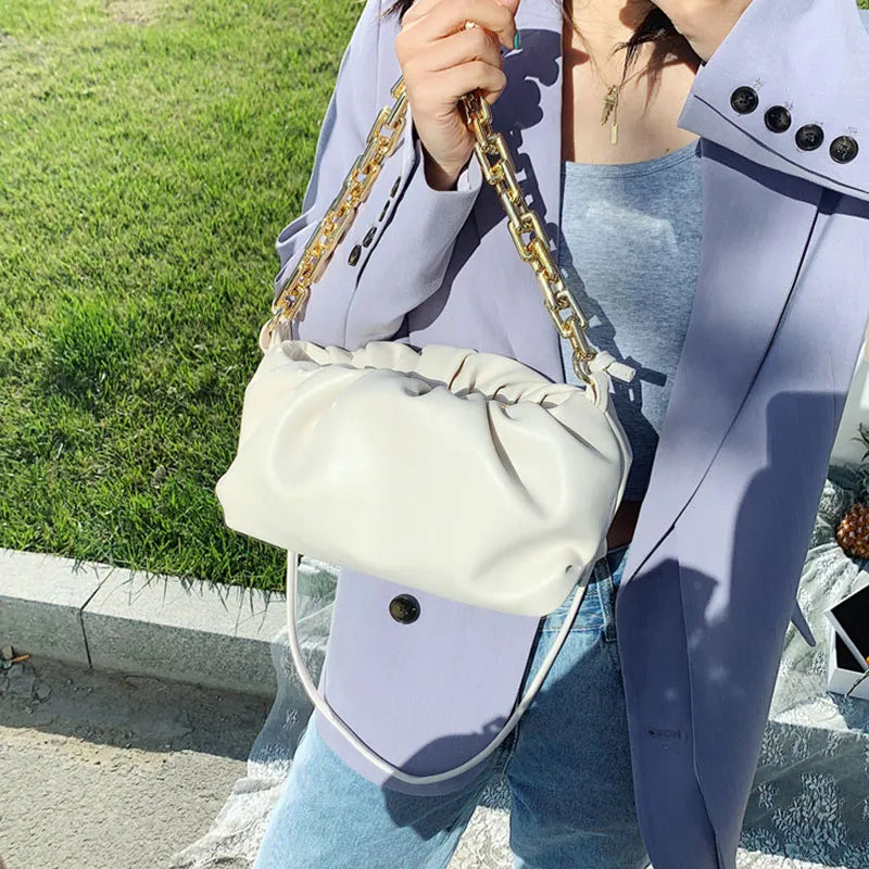 Women Creative Cloud Design Chunky Chain Shoulder Bag