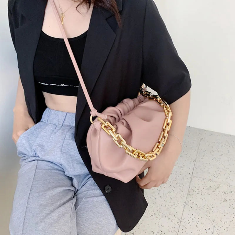 Women Creative Cloud Design Chunky Chain Shoulder Bag