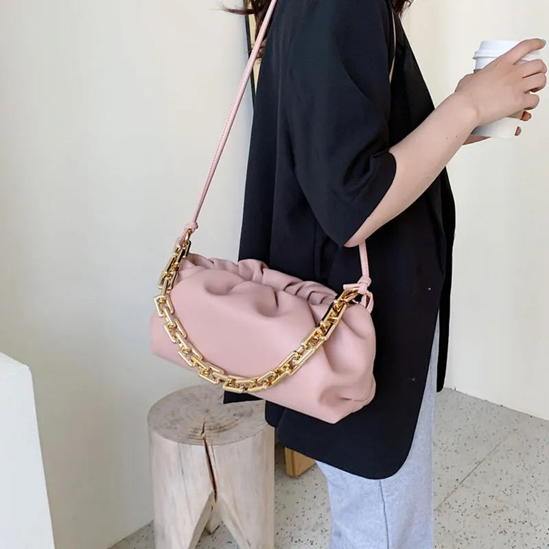 Women Creative Cloud Design Chunky Chain Shoulder Bag