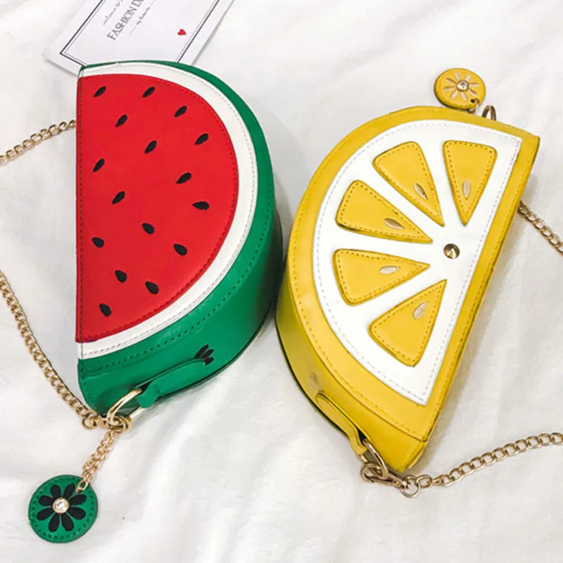 Wholesale Women Creative Watermelon Mini Shoulder Chain Bag