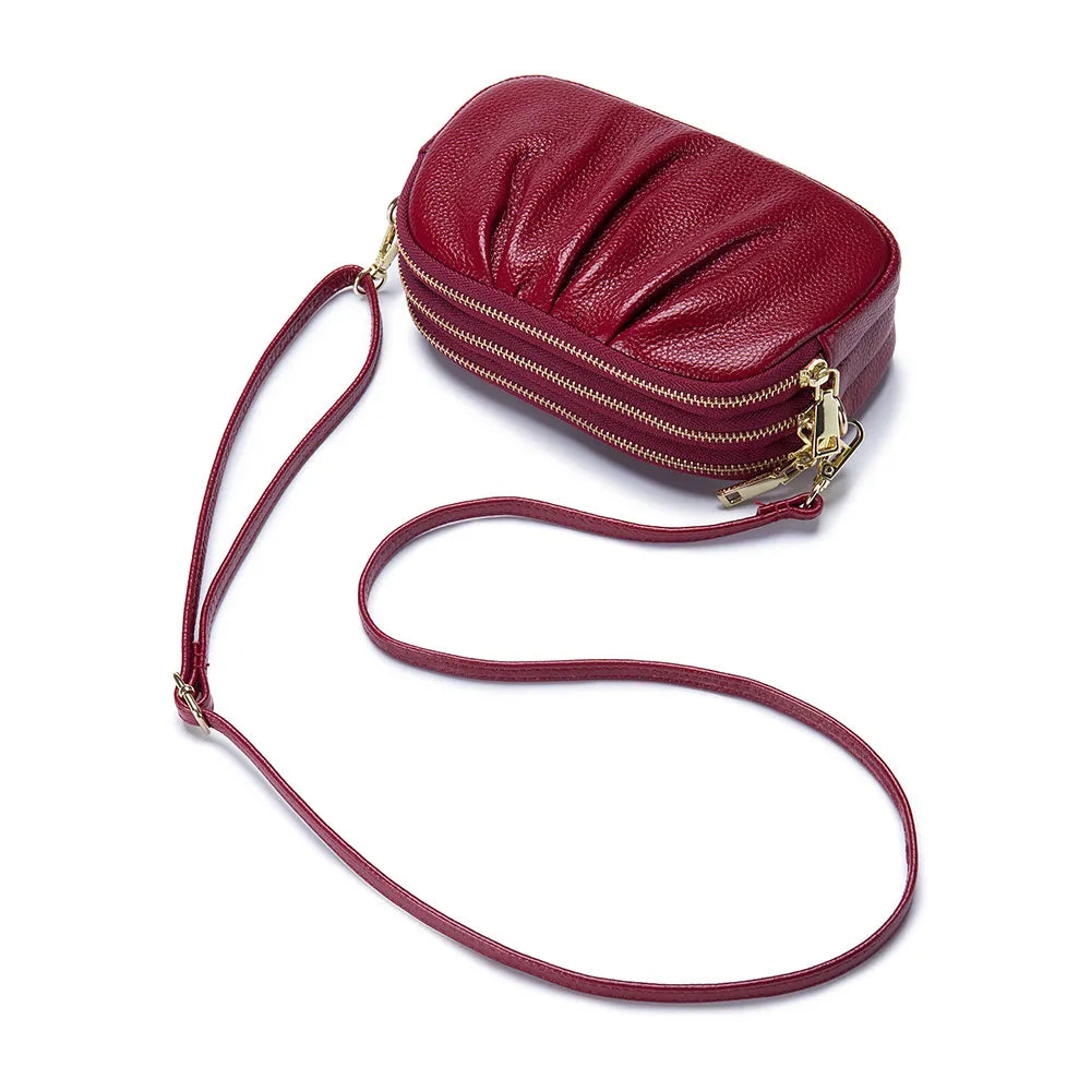 Wholesale Women Leather Solid Color Triple-layer Mini Bags