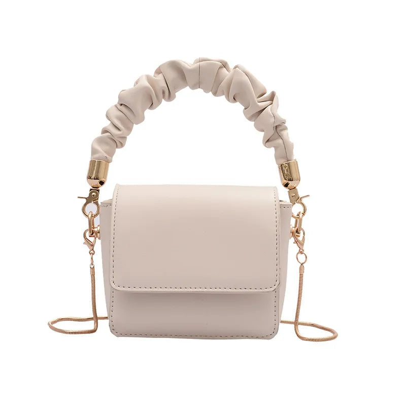 Women Solid Color Metal Chain Mini Shoulder Bag