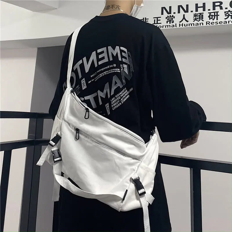 Women Fashion Solid Color Large Capacity Canvas Shoulder Bag