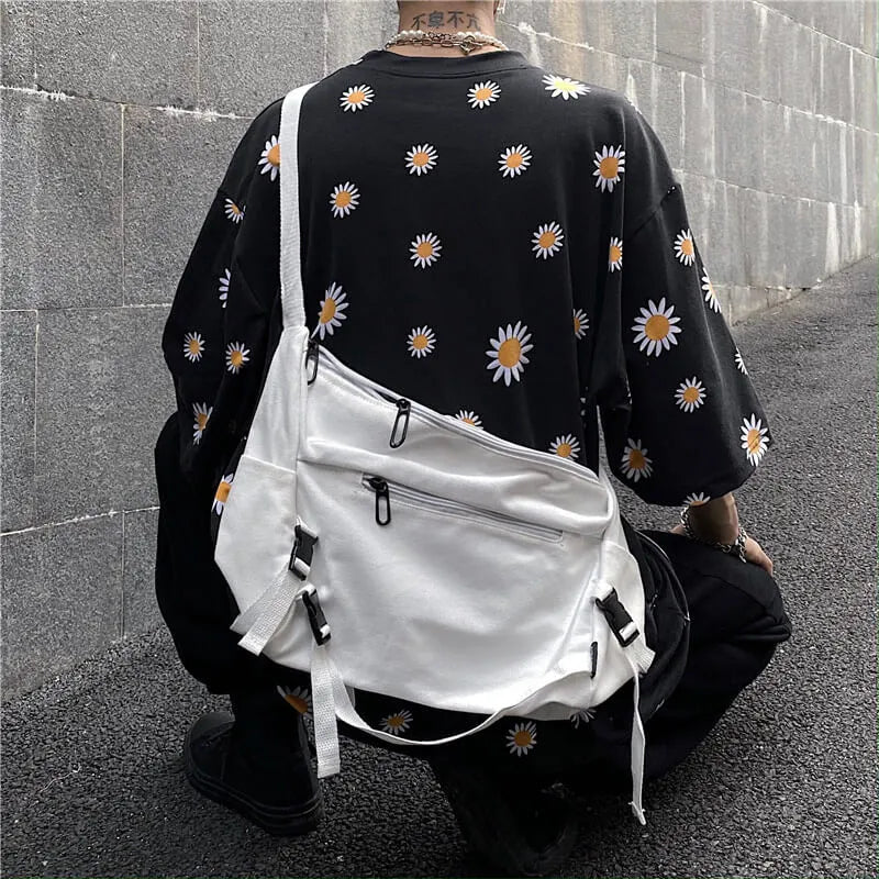 Women Fashion Solid Color Large Capacity Canvas Shoulder Bag