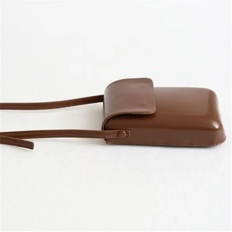 Women Classic Soild Color Square PU Crossbody Mini Bag