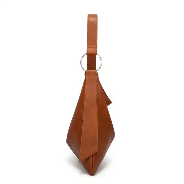 Women Simple Solid Color Large Capacity Soft Tote Bag