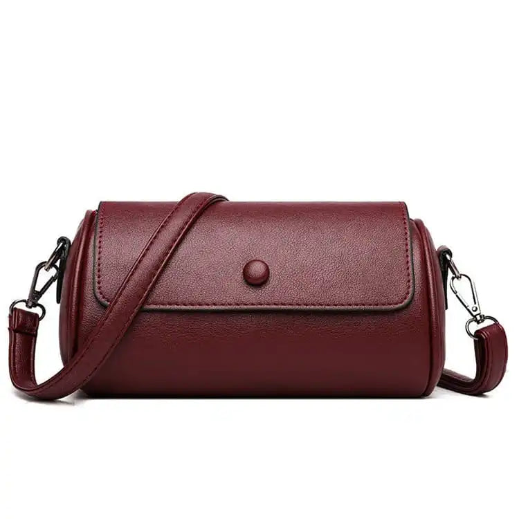 Women Fashion Solid Color Cylinder Shape Pillow Bag