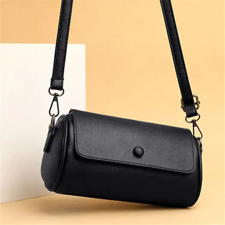 Women Fashion Solid Color Cylinder Shape Pillow Bag