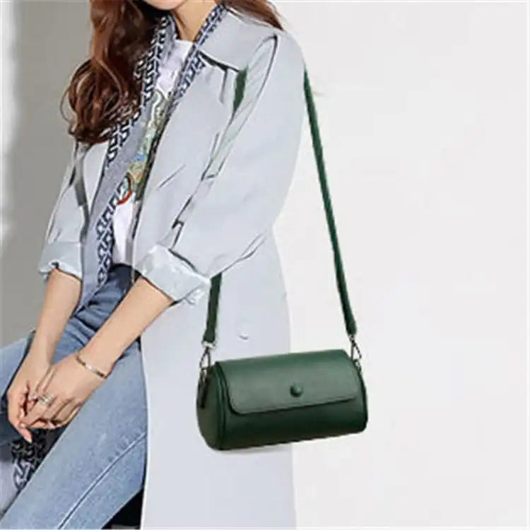 Women Fashion Solid Color Cylinder Shape Pillow Bag