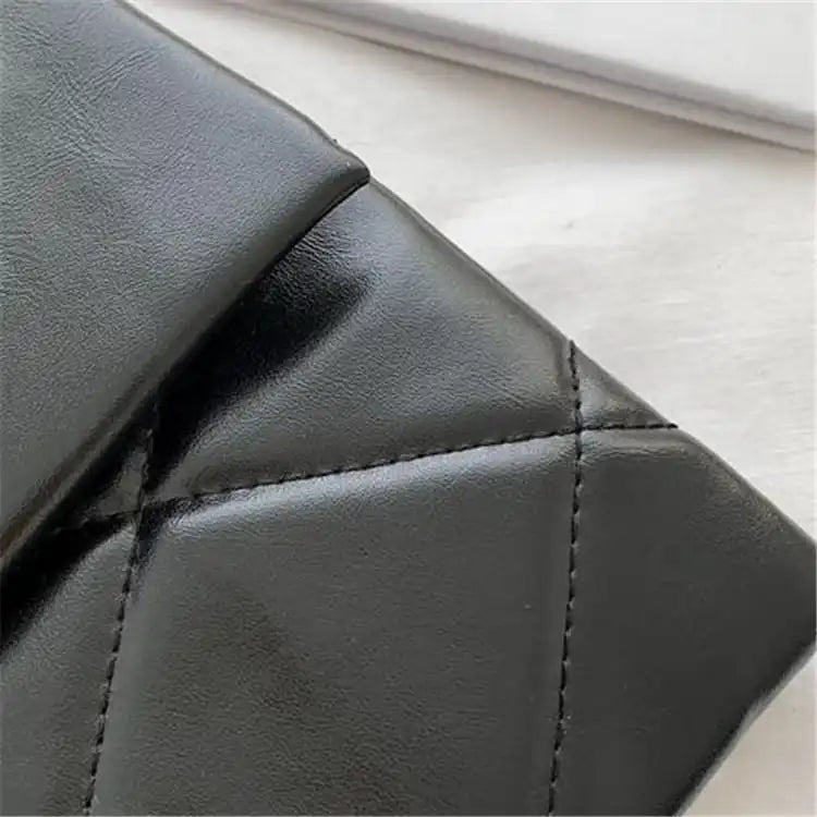Women Solid Color Stitching Soft Chain Shoulder Bag