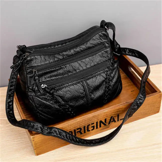 Women Fashion Large Capacity Patchwork Zipper Shoulder Bag
