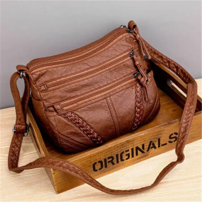 Women Fashion Large Capacity Patchwork Zipper Shoulder Bag