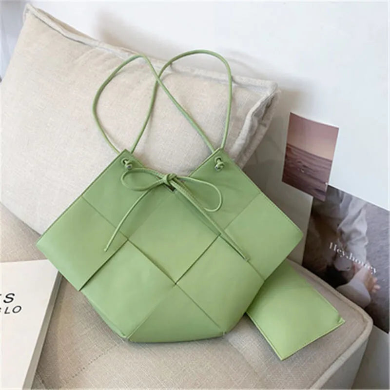 Women Fashion Solid Color Large Capacity Irregular Shoulder Bag