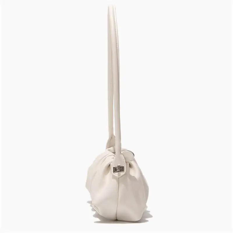 Women Fashion Solid Color Creased Shoulder Bag