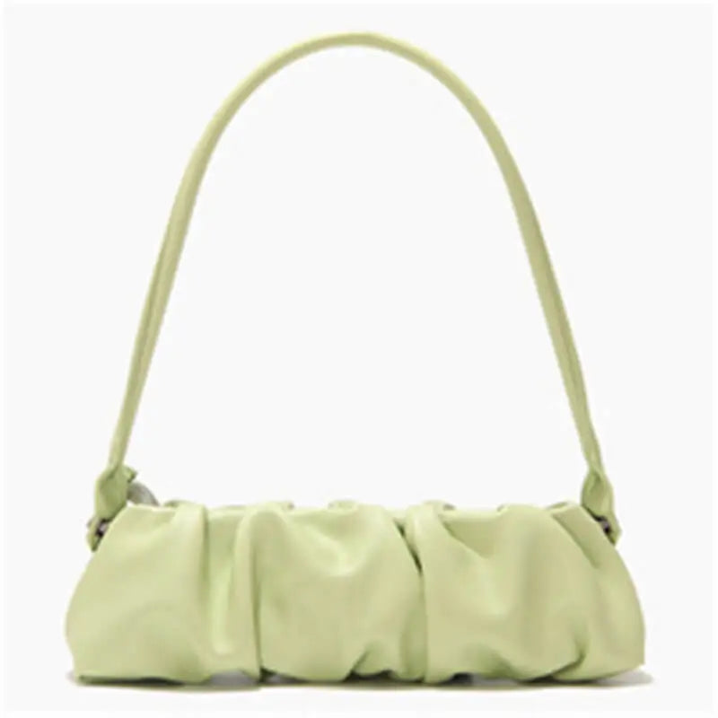 Women Fashion Solid Color Creased Shoulder Bag