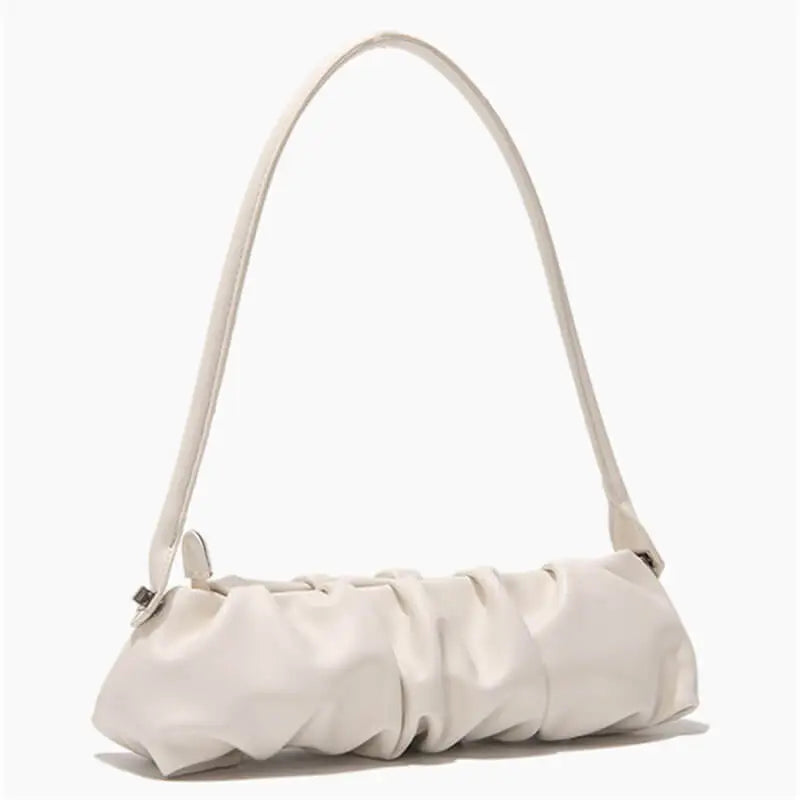 Women Fashion Solid Color Creased Shoulder Bag