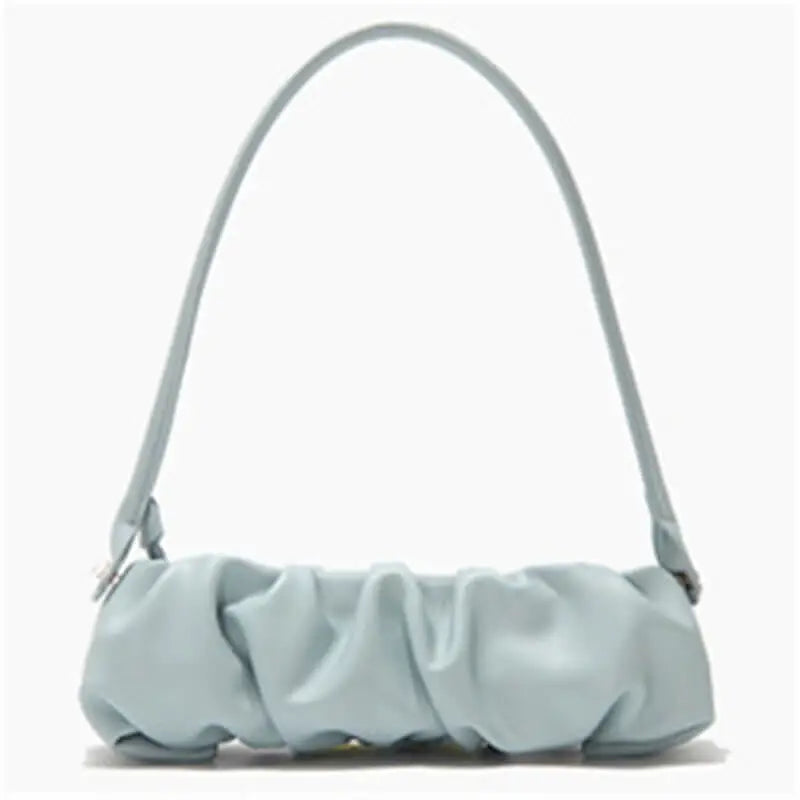 Women Fashion Solid Color Creased Shoulder Bag