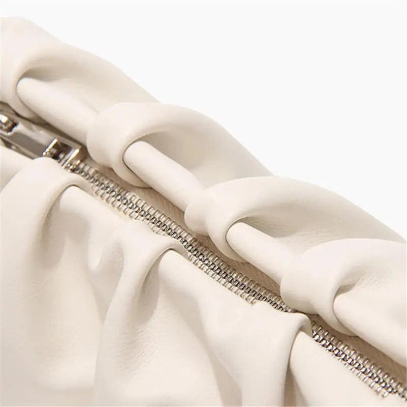 Women Fashion Solid Color Creased Shoulder Bag