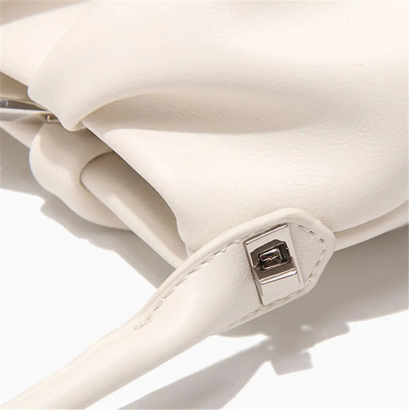Women Fashion Solid Color Creased Shoulder Bag