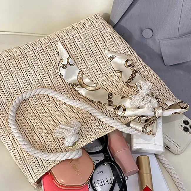 Women Casual Bow Decoration Large Capacity Shoulder Bag