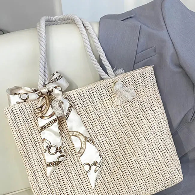 Women Casual Bow Decoration Large Capacity Shoulder Bag