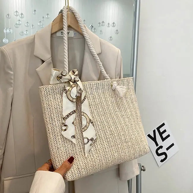 Women Casual Bow Decoration Large Capacity Shoulder Bag