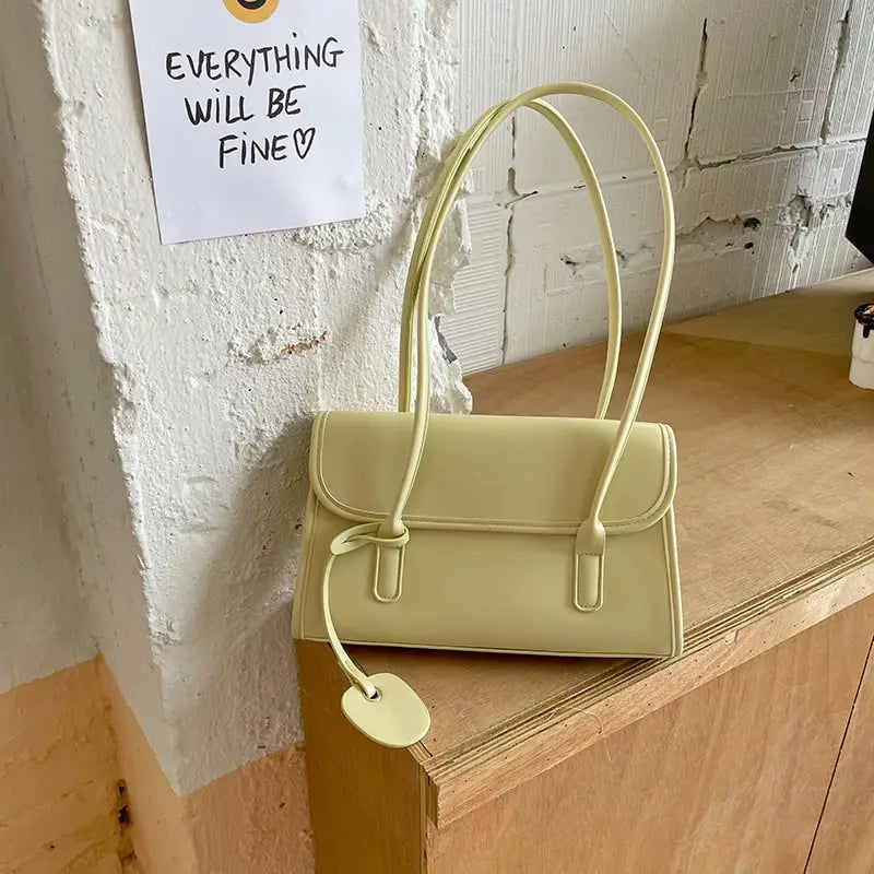 Women Fashion Solid Color PU Underarm Bag