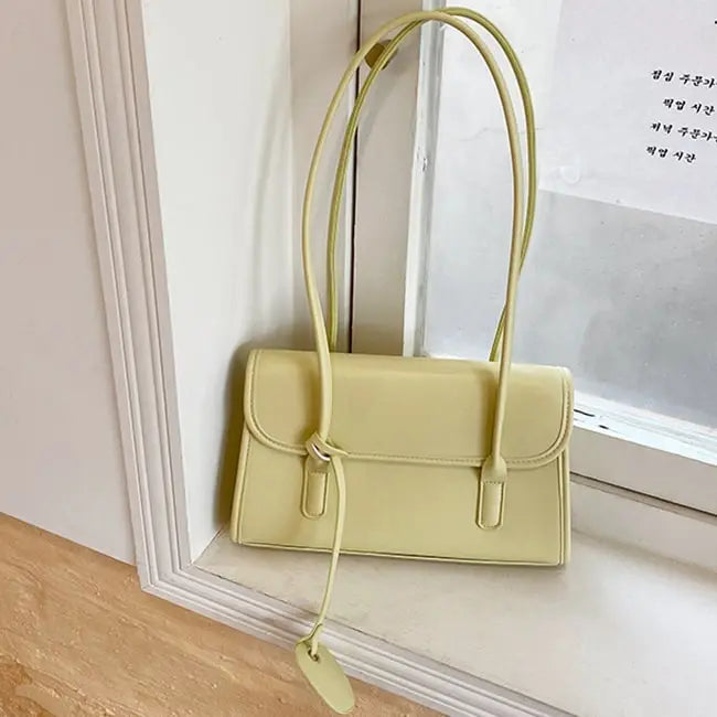 Women Fashion Solid Color PU Underarm Bag