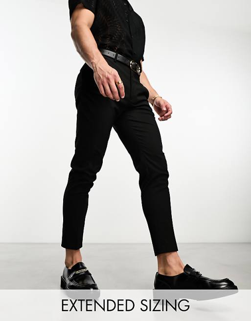 Asos Design Skinny Cropped Smart Chino Pants In Black