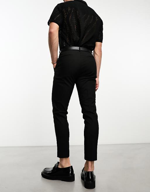 Asos Design Skinny Cropped Smart Chino Pants In Black
