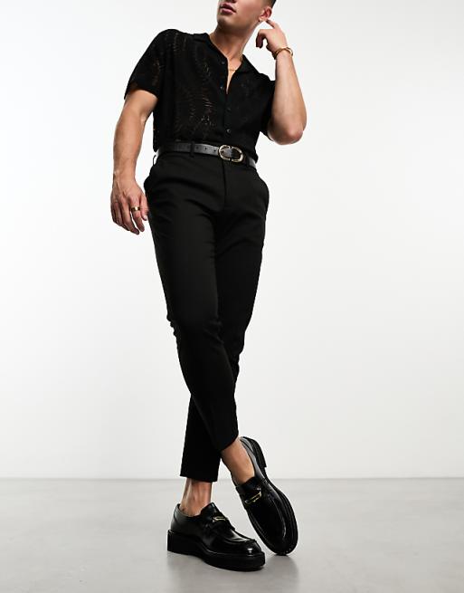 Asos Design Skinny Cropped Smart Chino Pants In Black