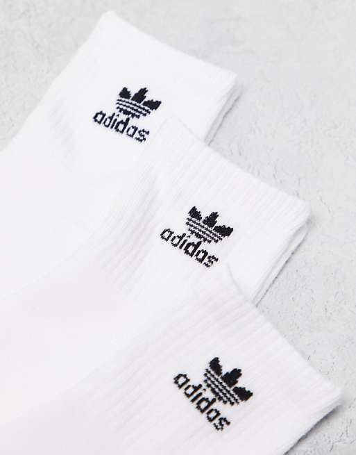 Men adidas Originals 6-pack quarter socks in white