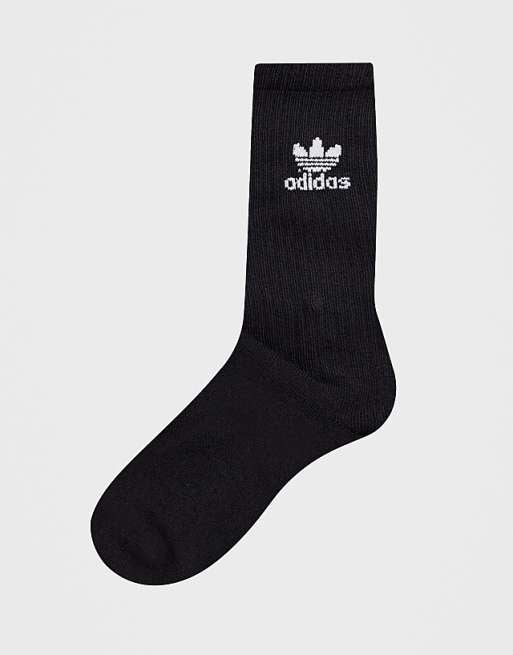 Men adidas Originals 6 pack crew socks in black