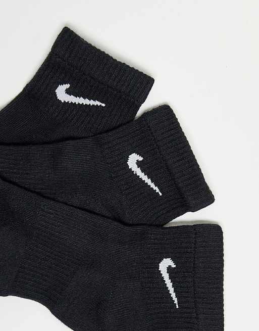 Men Nike Training Everyday Plus Cushioned 3 pack ankle socks in black