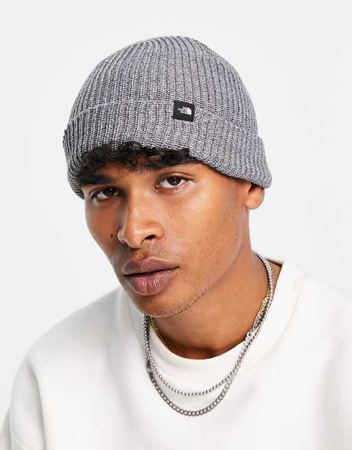 The North Face Fisherman Ribbed Beanie In Gray