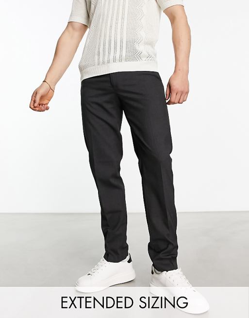 Chino Asos Design Slim Dressy Pants In Charcoal