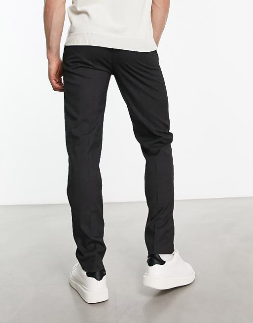 Chino Asos Design Slim Dressy Pants In Charcoal