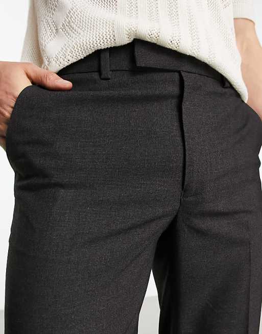 Chino Asos Design Slim Dressy Pants In Charcoal